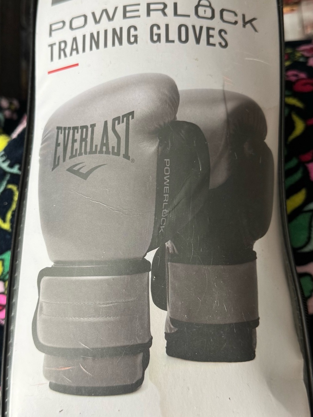 Everlast Gray and Black Powerlock Training Gloves